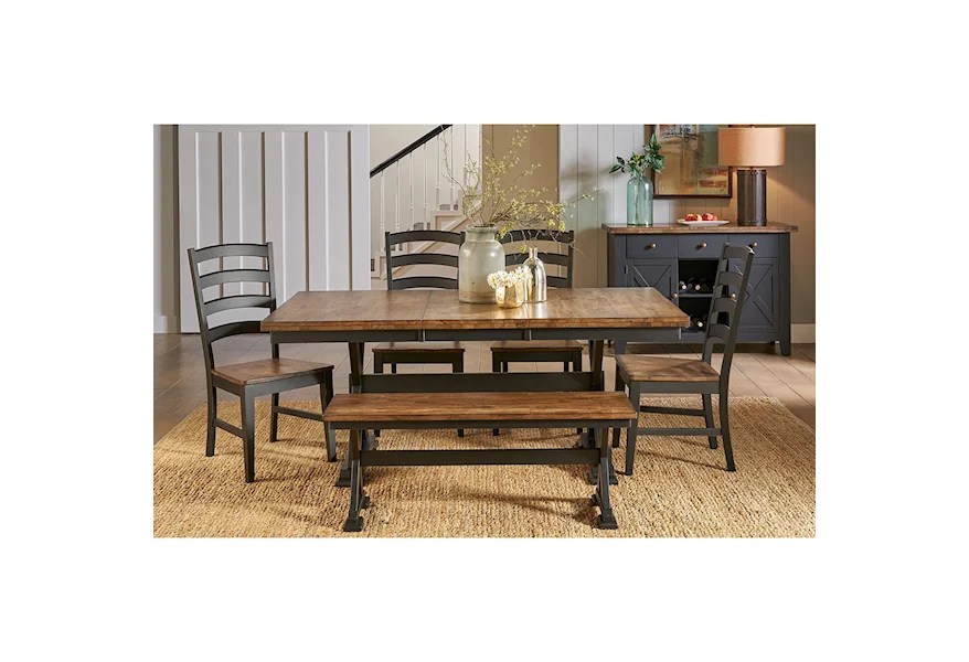 Stone Creek Table and Chair Set with Bench by AAmerica at Esprit Decor Home Furnishings